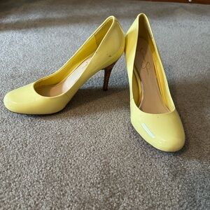 Yellow Jessica Simpson Stiletto Heels with Rounded Toe